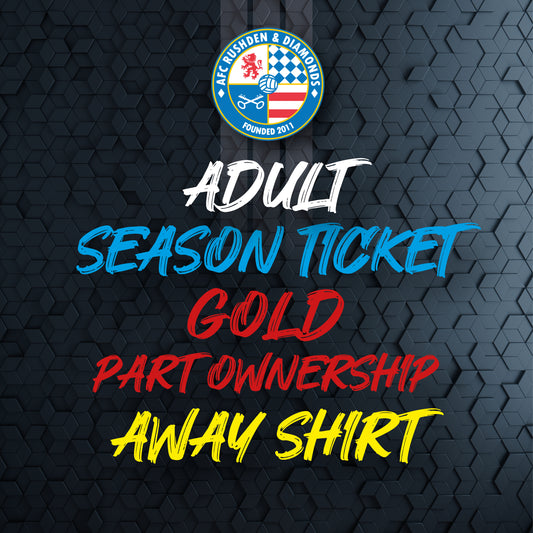 2025-26 Adult Early Bird Season Ticket, Away Shirt & Gold Part Ownership Bundle